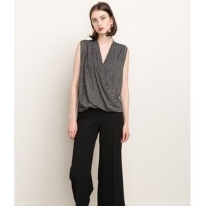 Wrap front sleeveless top